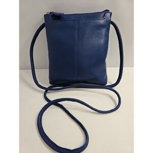 EUC Pielino Royal Blue‎ Genuine Leather Handbag/Crossbody Purse W/Pockets
